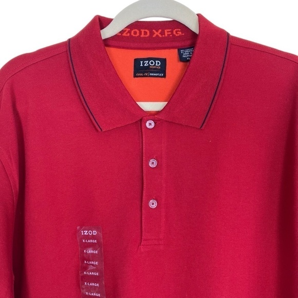 NWT Izod XFG Golf Polo Shirt in Red UPF Protection Performance Wear Sz XL - Picture 2 of 16